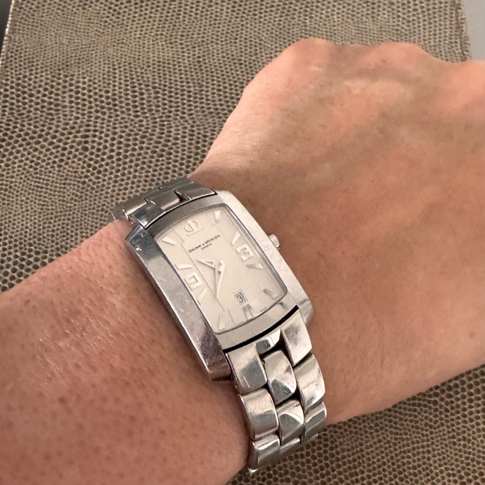 Baume & Mercier Men’s Stainless Steel Wristwatch (perfect oversize for women)
